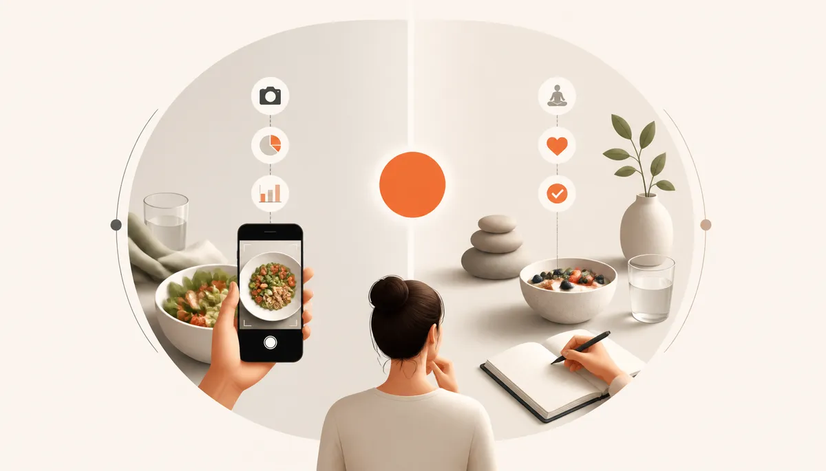 Illustration éditoriale d'un journal alimentaire et d'une assiette
