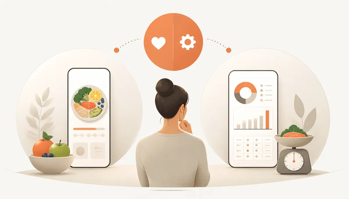 Illustration éditoriale d'un journal alimentaire et de données nutritionnelles