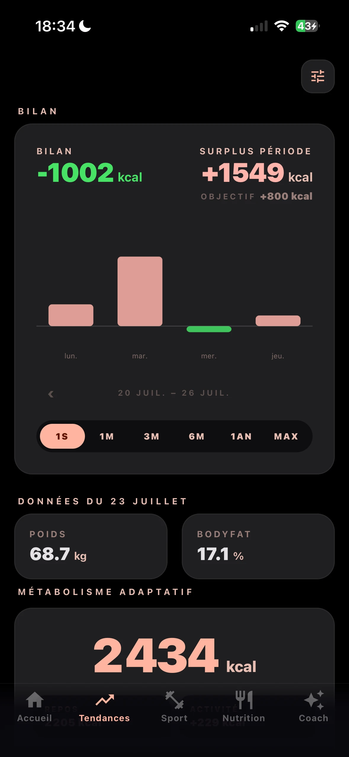 Atlo calorie tracking