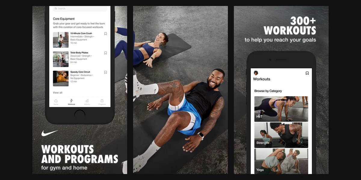 Nike Training Club app screenshot