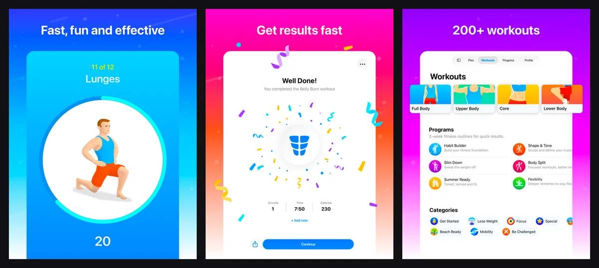 Seven app screenshot