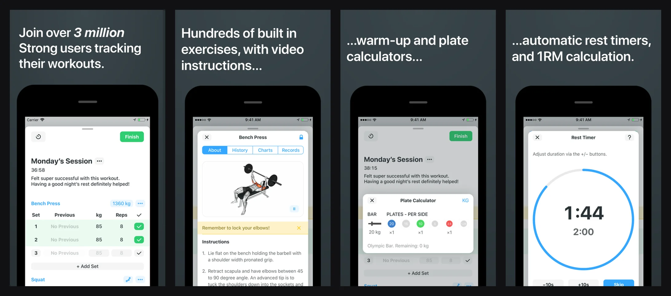 Strong app screenshot
