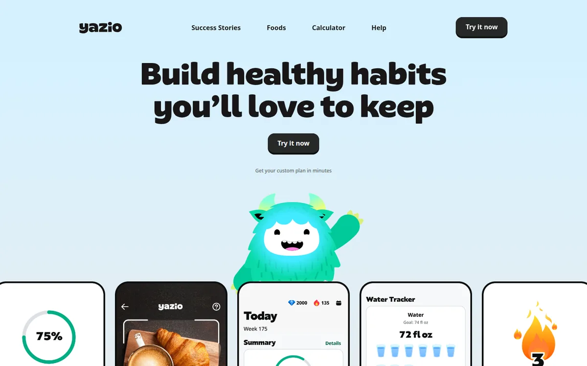 Yazio app , screenshot