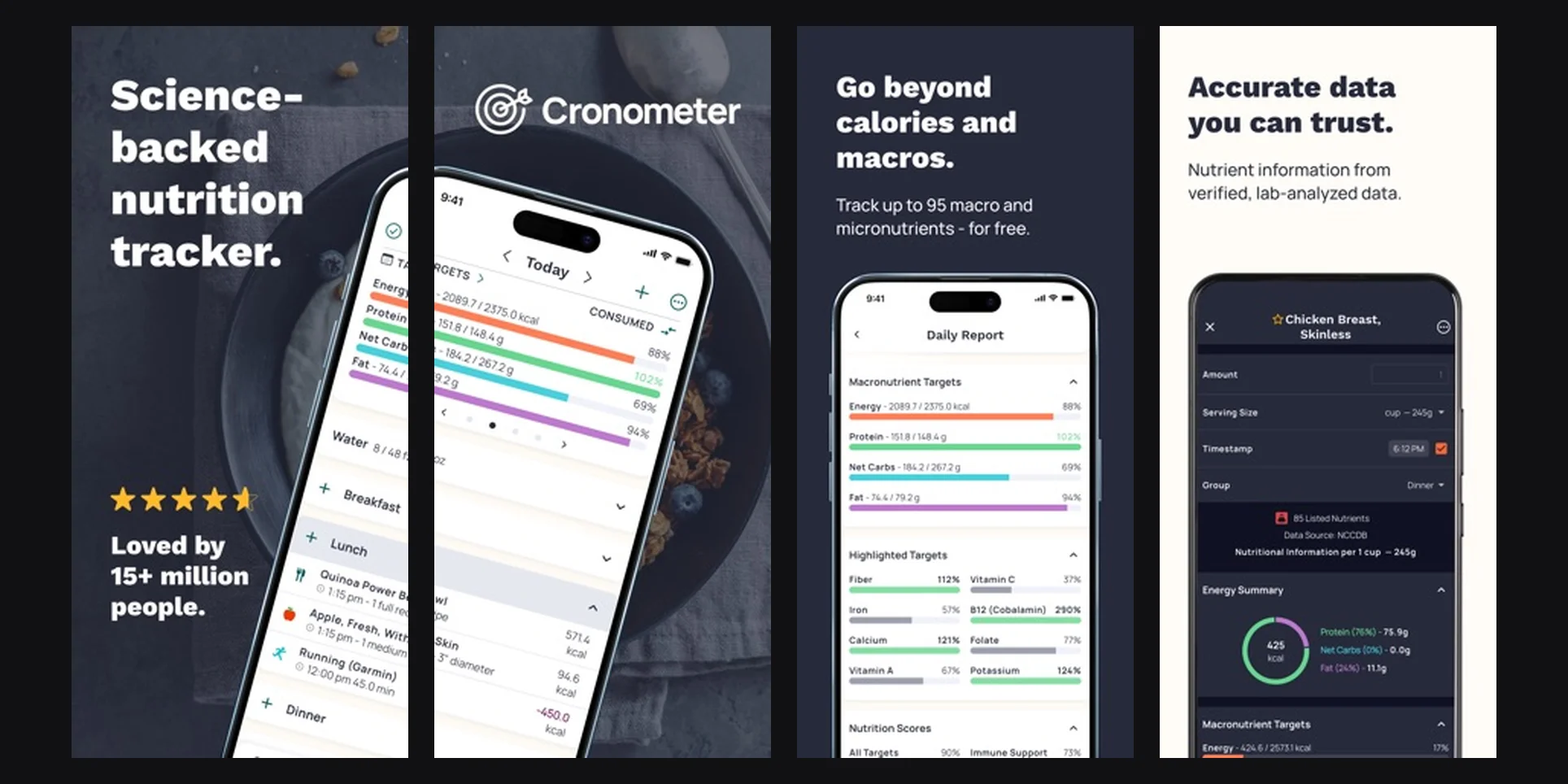 Cronometer app screenshot