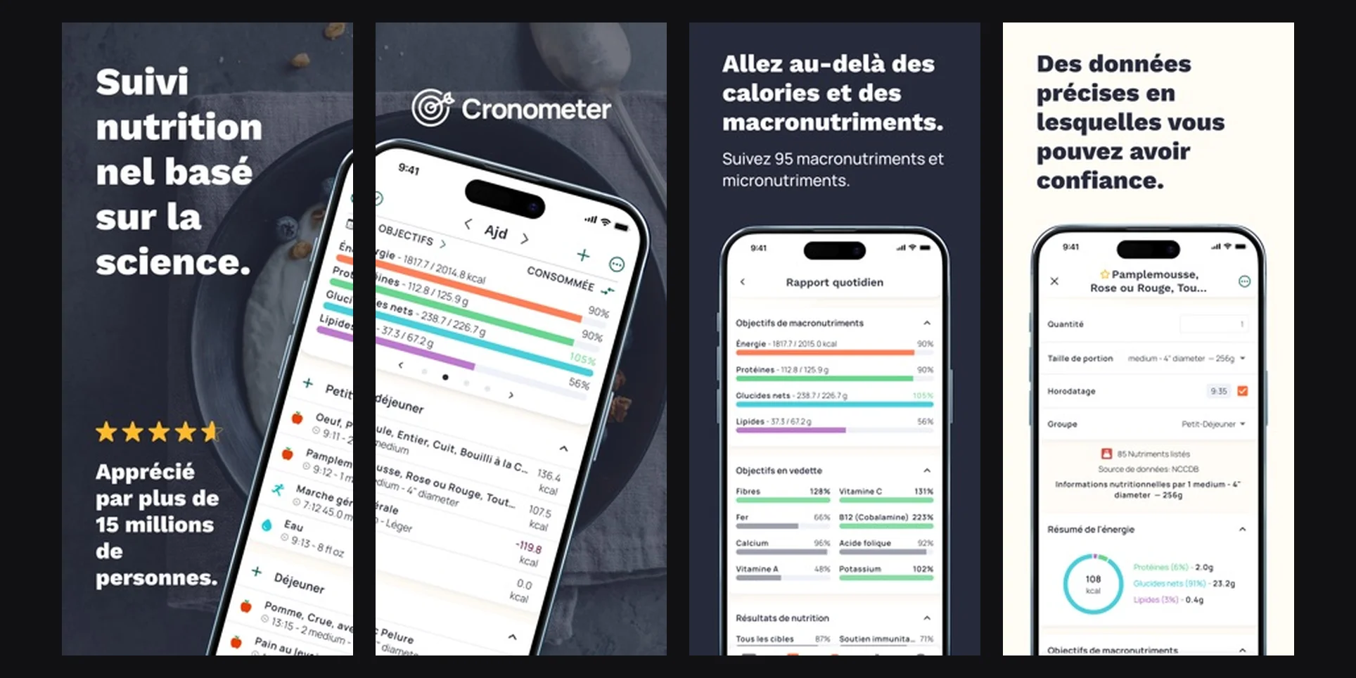 Application Cronometer, capture d'ecran