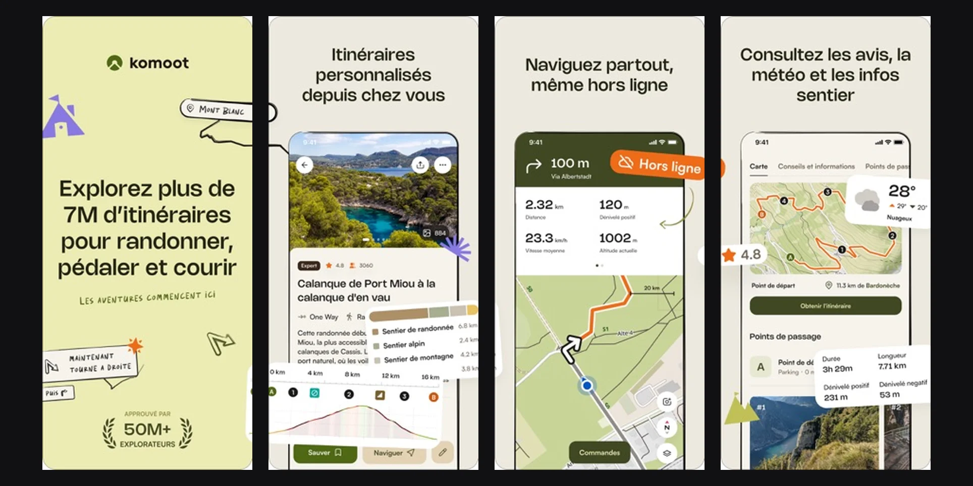 Application Komoot, capture d'ecran