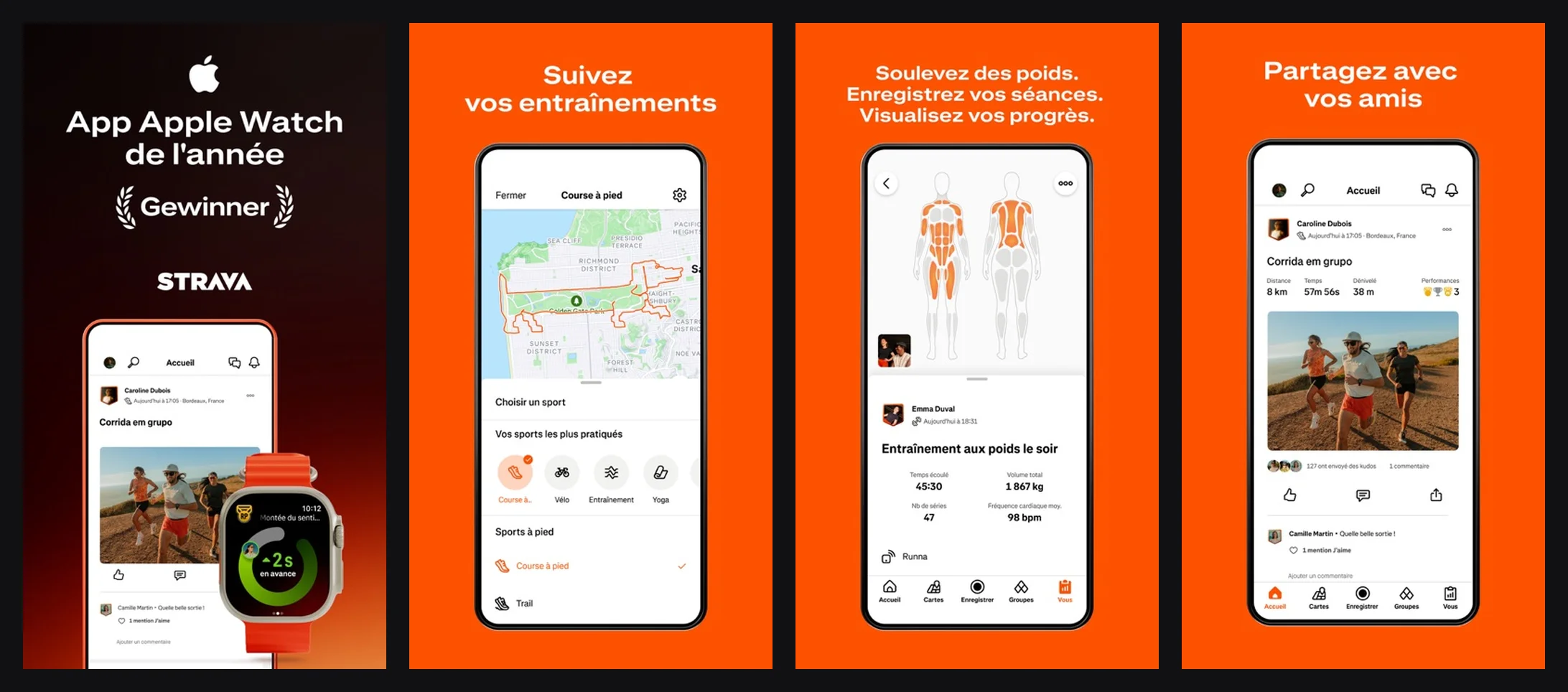 Application Strava, capture d'ecran