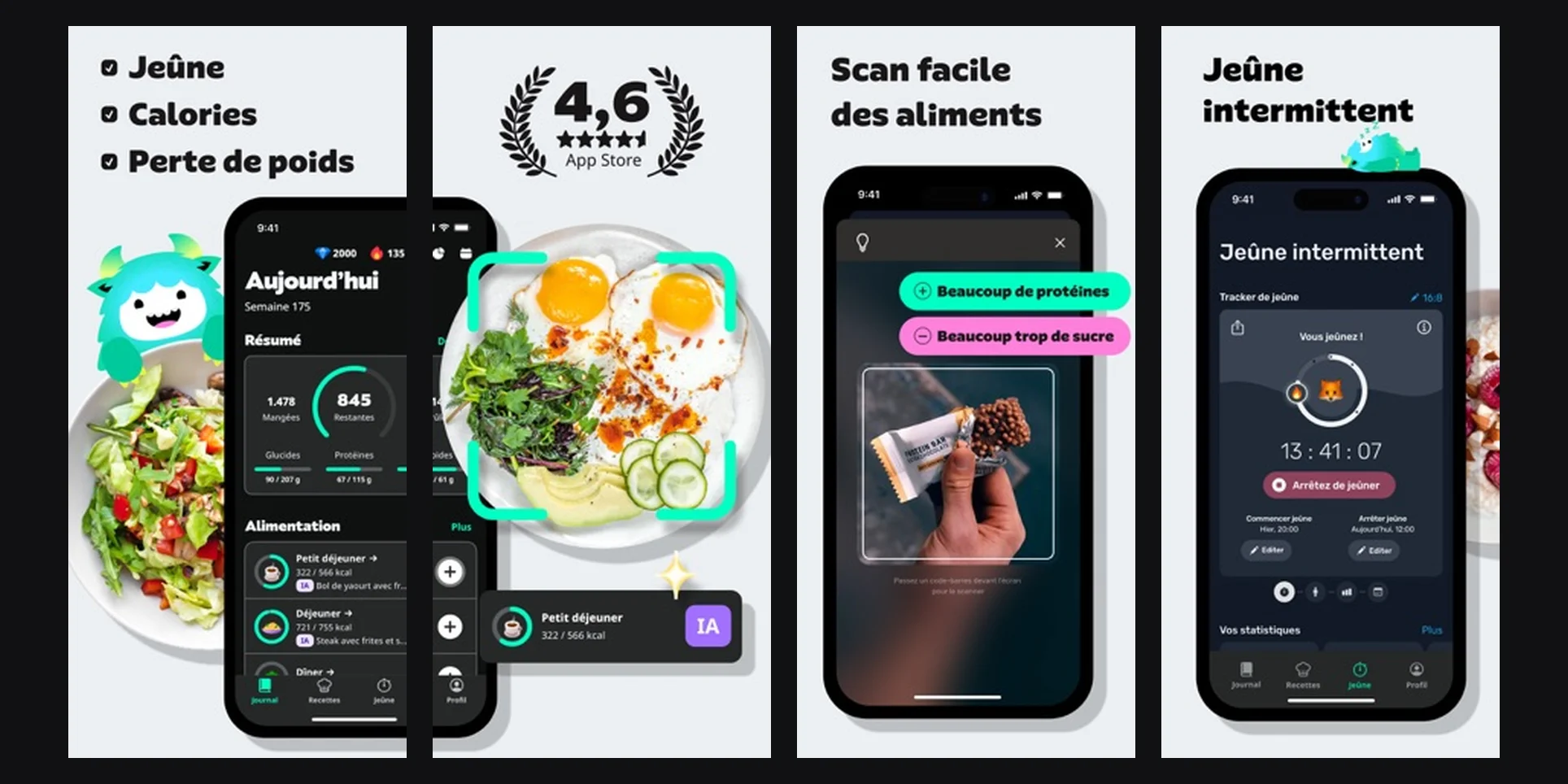 Application YAZIO, capture d'ecran
