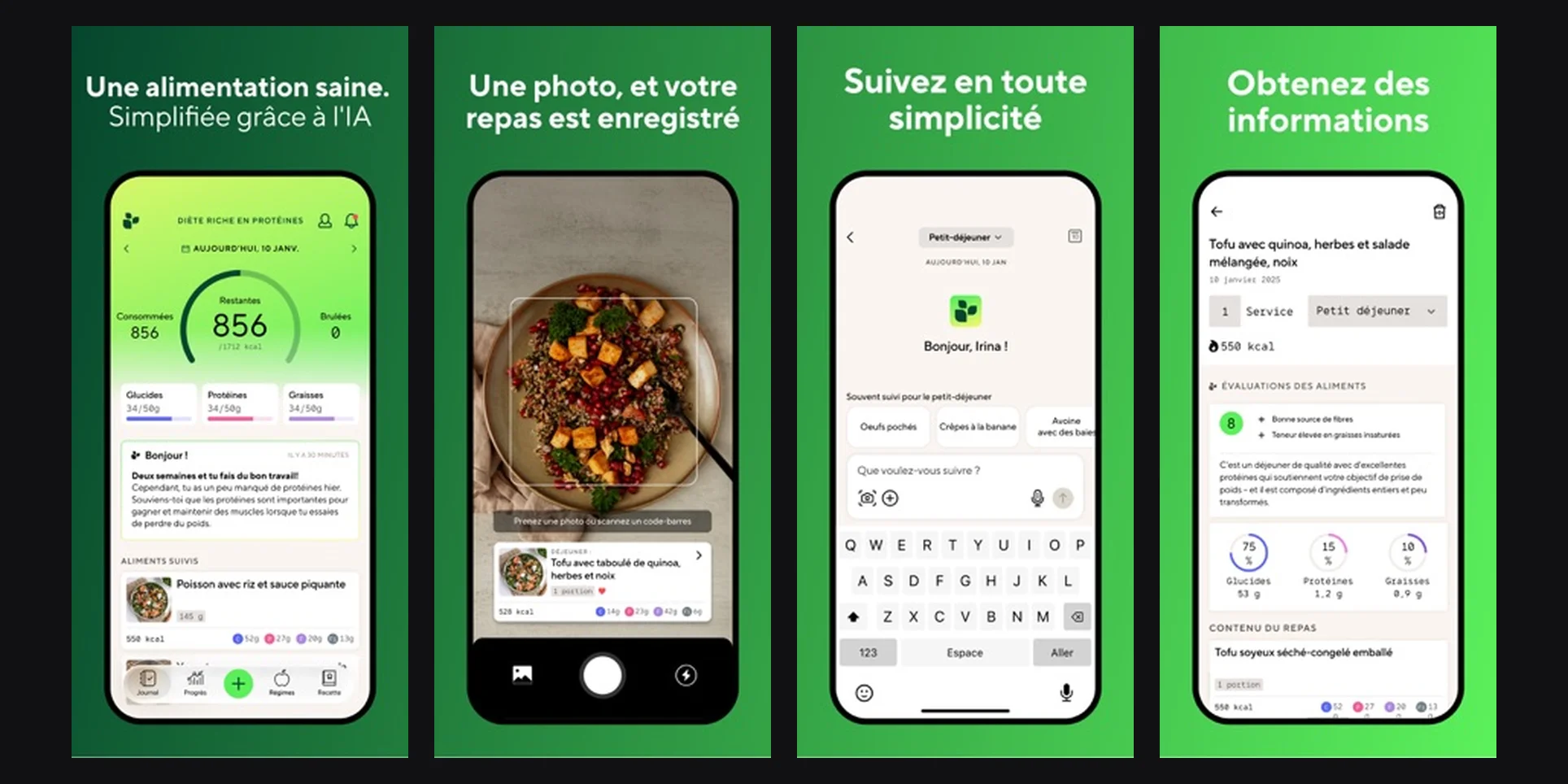 Application Lifesum, capture d'ecran