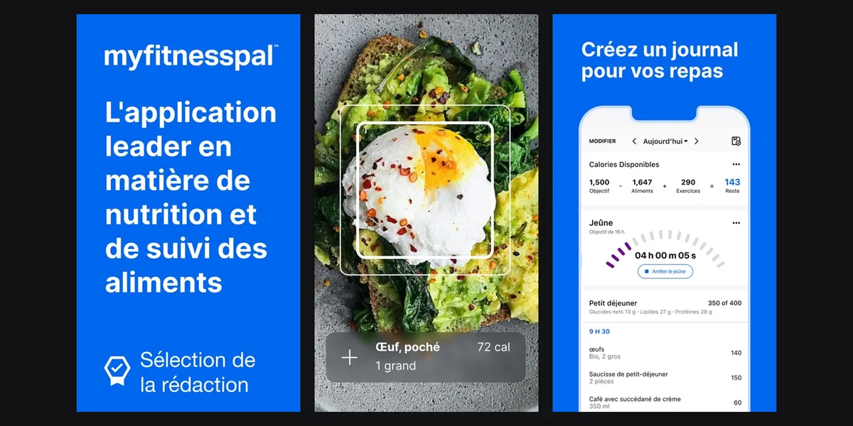 Application MyFitnessPal, capture d'écran